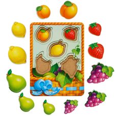 3-х слойные вкладыши «Фрукты-ягоды - 2» (больше-меньше)