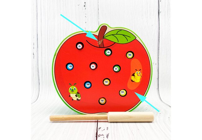 Рыбалка магнитная «Гусенички» яблоко №2