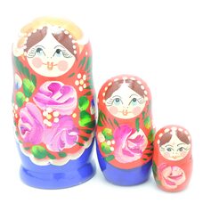 Матрешка 3 в 1 расписная (цветочки)