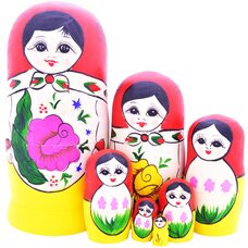 Деревянная матрешка 7 в 1 «Розочка» 