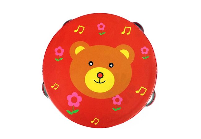 Деревянный бубен «Мишка» 15х15 см.