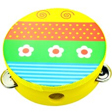 Деревянный бубен «Цветочки» 15х15 см.