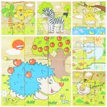 Экзотические животные, кубики 9 шт.