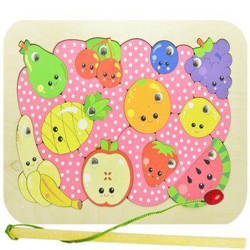 «Фрукты-ягоды», мозаика + рыбалка, 20 дет. (pink)