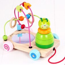 Каталка-лабиринт-пирамидка (зелёная)