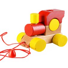 Каталка на ниточке «Паровоз» (красная)