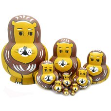 Матрешка «Львиная семья», 10 в 1