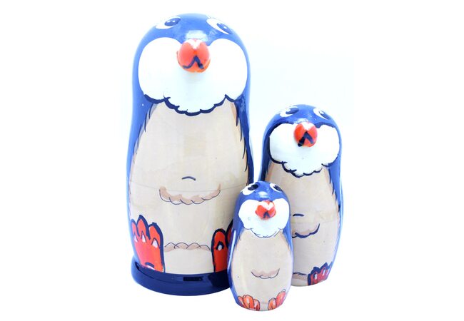 Матрешка «Пингвинчики», 3 в 1