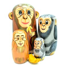 Матрешка «Обезьянки», 5 в 1