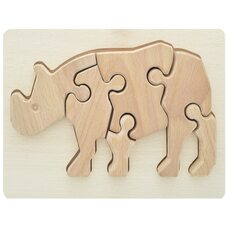 Объемный пазл в рамке «Носорог», 6 дет.