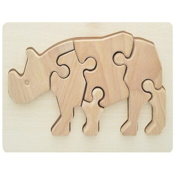 Объемный пазл в рамке «Носорог», 6 дет.