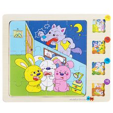 Пазл 4 в 1 «Злой волк», четырехслойный 57 дет.