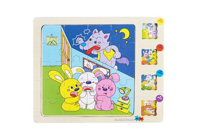 Пазл 4 в 1 «Злой волк», четырехслойный 57 дет.