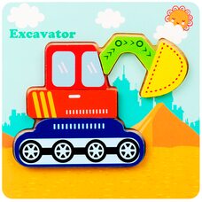 Вкладыш-пазл объемный «Экскаватор», 4 дет.