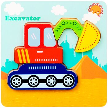 Вкладыш-пазл объемный «Экскаватор», 4 дет.