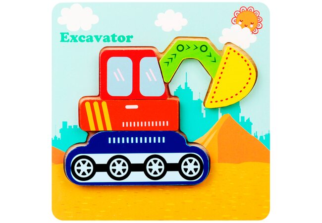 Вкладыш-пазл объемный «Экскаватор», 4 дет.