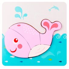 Вкладыш-пазл объемный «Розовый китенок», 4 дет.