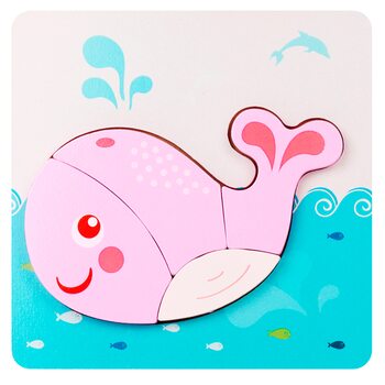 Вкладыш-пазл объемный «Розовый китенок», 4 дет.