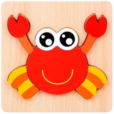 Вкладыш-пазл объемный «Краб», 6 дет.