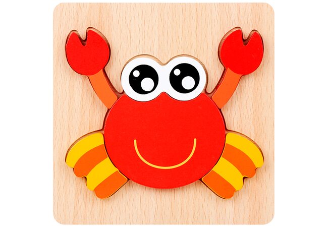 Вкладыш-пазл объемный «Краб», 6 дет.