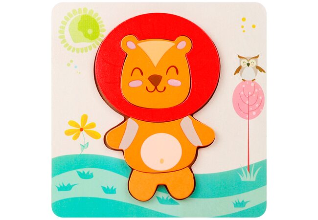 Вкладыш-пазл объемный «Лев», 4 дет.