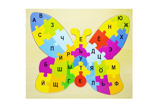 Пазл с алфавитом «Бабочка», 33 дет. (рус)