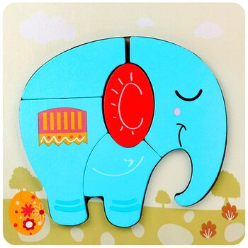 Вкладыш-пазл объемный «Слон», 5 дет.