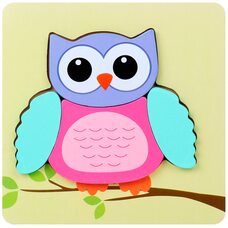 Вкладыш-пазл объемный «Сова», 4 дет.