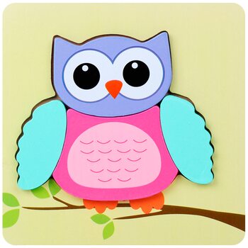 Вкладыш-пазл объемный «Сова», 4 дет.