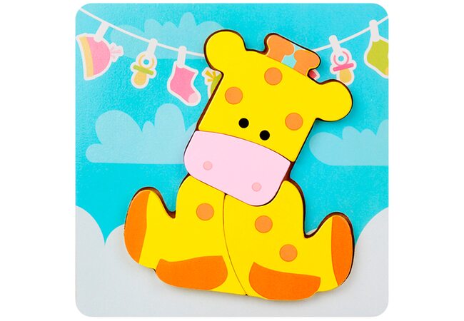 Вкладыш-пазл объемный «Жираф», 4 дет.