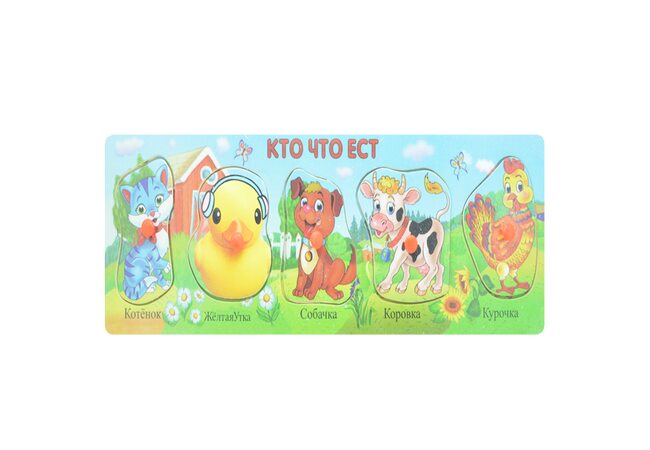 Развивающая игра-вкладыш «Кто что ест?»