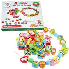 Шнуровка «Животные», 63 детали