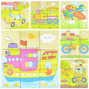 Кубики «Виды транспорта», 9 шт.