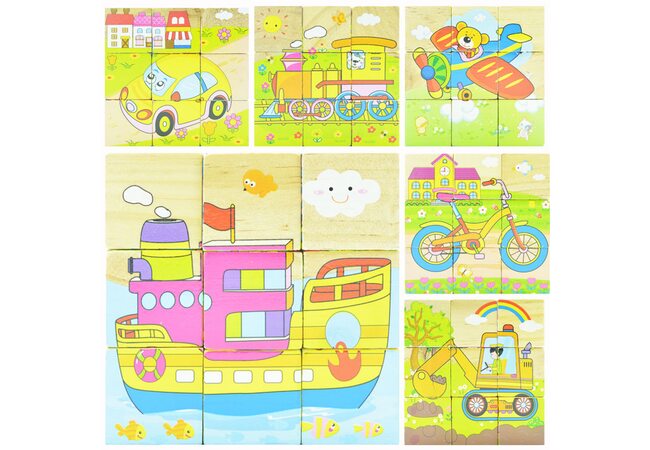 Кубики «Виды транспорта», 9 шт.