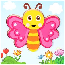 Вкладыши-пазлы объемные «Бабочка», 4 дет.