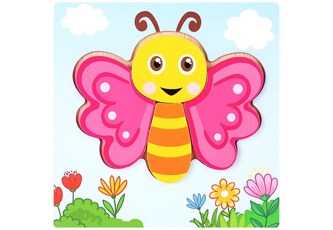 Вкладыши-пазлы объемные «Бабочка», 4 дет.