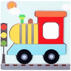 Вкладыши-пазлы объемные «Паровозик», 6 дет.