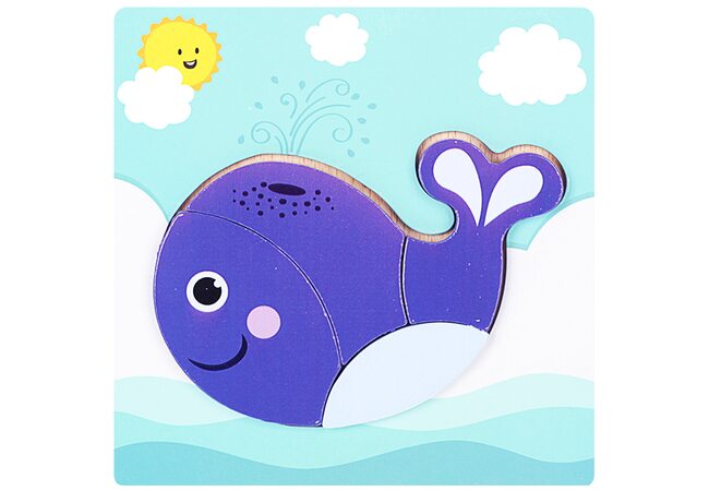 Вкладыши-пазлы объемные «Рыба Кит», 4 дет.