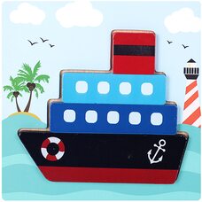 Вкладыши-пазлы объемные «Теплоход», 4 дет.