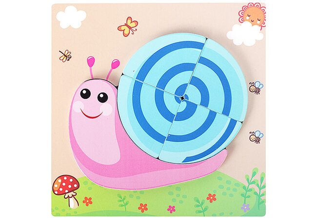 Вкладыши-пазлы объемные «Улиточка», 5 дет.