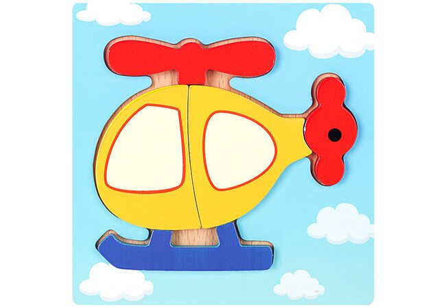 Вкладыши-пазлы объемные «Вертолет», 5 дет.