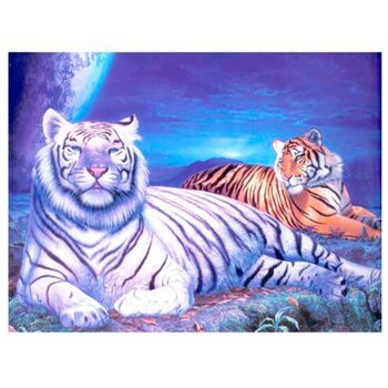 Алмазна мозаїка «Тигри», на підрамнику,50х65 см.