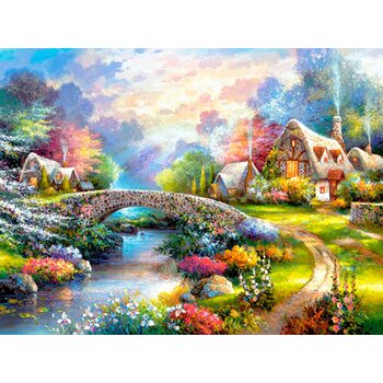Алмазна мозаїка «Будиночки», на підрамнику,50х65 см.
