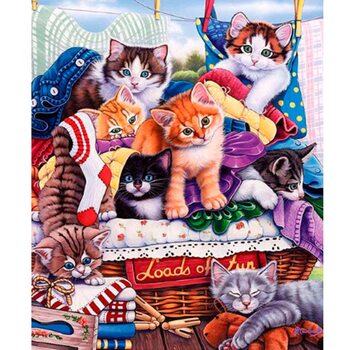 Алмазна мозаїка «Кошенята» (без підрамника) 30х40 см.