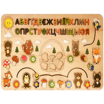 Бизиборд «Лесные животные» (укр. алфавит) 