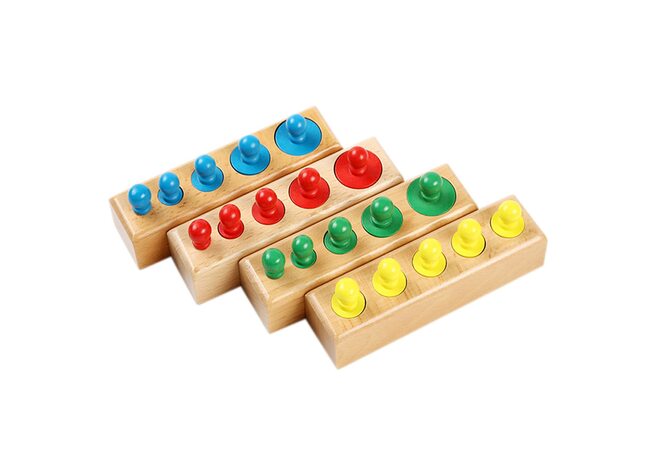 Блоки с цилиндрами-вкладышами (маленькие), цветные