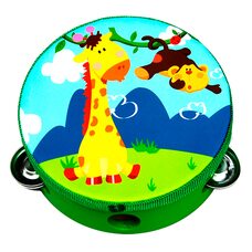 Деревянный бубен «Африка» 15х15 см.