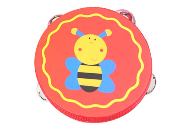 Дерев'яний бубон «Бджілка» 15х15 см.