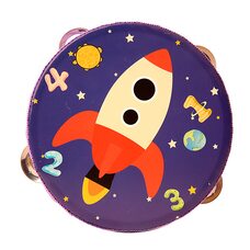 Деревянный бубен «Космос» 15х15 см.