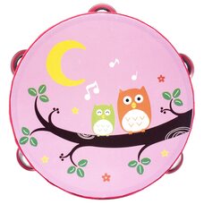 Деревянный бубен «Совы» 18х18 см.